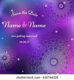 Wedding invitation template with individual concept. Design for invitation, thank you card, save the date card.