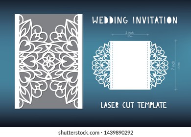 Wedding invitation template for laser cutting.
