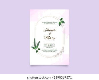 Wedding Invitation Template Layout with Event Details in White Color.