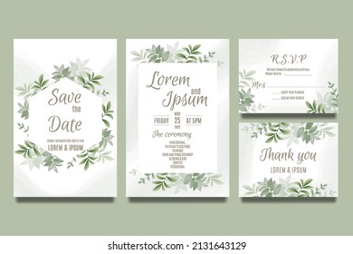 Hochzeitseinladung mit Blättern