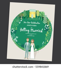 WEDDING INVITATION TEMPLATE MOCK UP DESIGN LAYOUT. Editable vector illustration file.