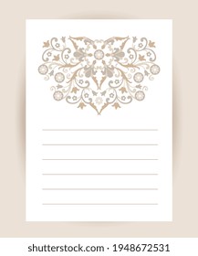 Wedding invitation template. Modern design. Traditional wedding decoration. Frame template for save the date and greeting card, wedding invitation, certificate, flyer, poster.