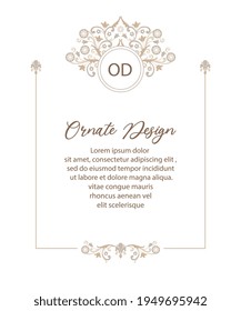 Wedding invitation template. Modern design. Traditional wedding decoration. Frame template for save the date and greeting card, wedding invitation, certificate, flyer, poster.