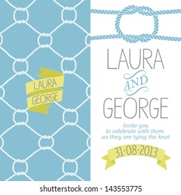 Wedding invitation template, nautical style, number 2