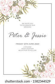 wedding invitation template with ornament