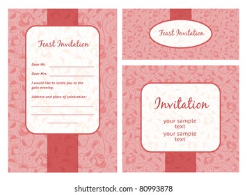 Wedding invitation template. Set of ornate vector frames