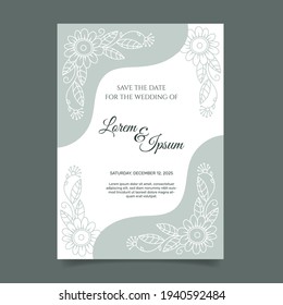 Estilo de plantilla de invitación de boda. - Vector.