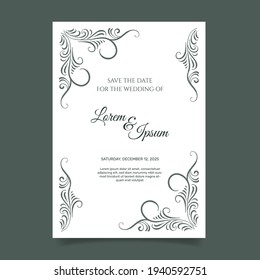 Wedding invitation template style. - Vector.