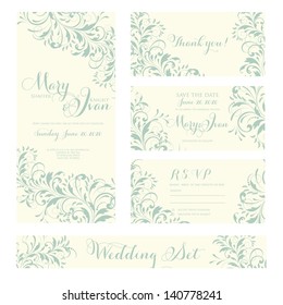 Wedding invitation template in vector.