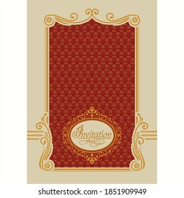 Vorlage für Hochzeitseinladung. Vektor-Design Blumendekoration in Vintage Kunst. Östliches Blumendekor.
