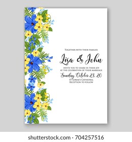 Wedding invitation template with vector floral aloha hibiskus luau card clip art 