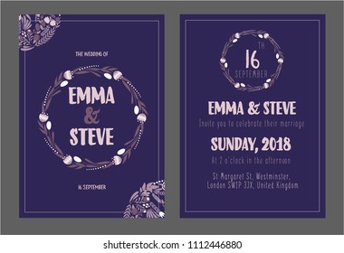 Wedding  invitation template vector illustration