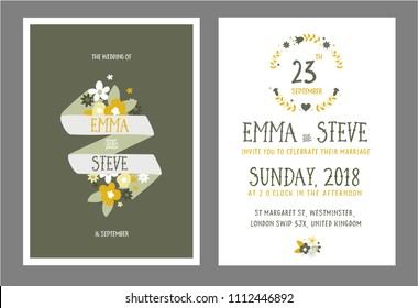 Wedding  invitation template vector illustration