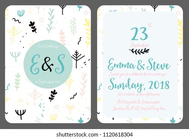 Wedding invitation template vector illustration