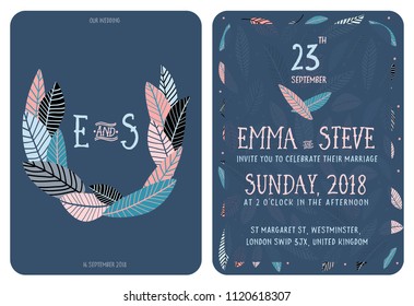 Wedding invitation template vector illustration