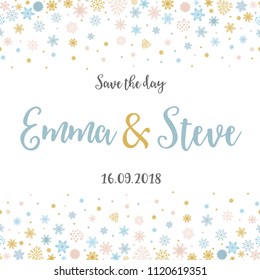 Wedding invitation template vector illustration.