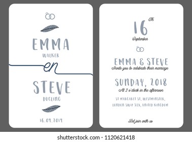 Wedding invitation template vector illustration