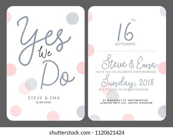 Wedding invitation template vector illustration