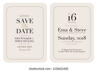Wedding invitation template vector illustration