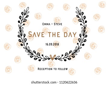 Wedding invitation template vector illustration.