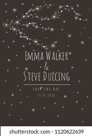Wedding invitation template vector illustration.