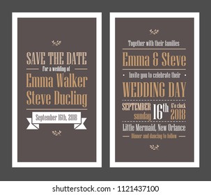 Wedding invitation template vector illustration