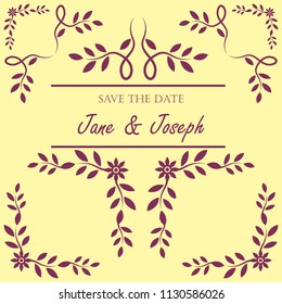 wedding invitation template. vector illustration