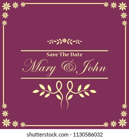 wedding invitation template. vector illustration