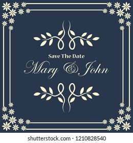 wedding invitation template. vector illustration