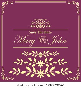 wedding invitation template. vector illustration