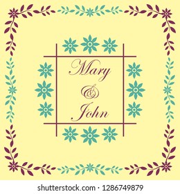 wedding invitation template. vector illustration