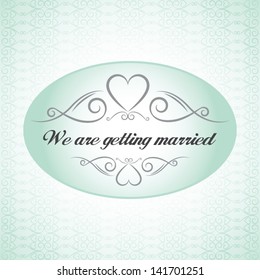 Wedding invitation template, vector illustration