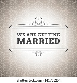 Wedding invitation template, vector illustration