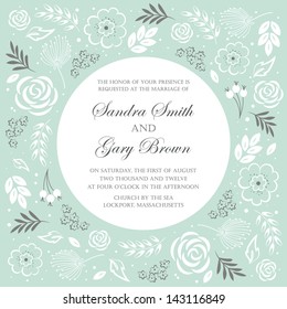Wedding invitation template. Vector illustration
