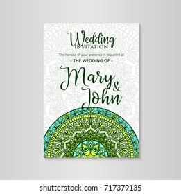 Wedding Invitation template. Vector illustration love graphic
