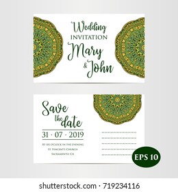 Wedding Invitation template. Vector illustration love graphic
