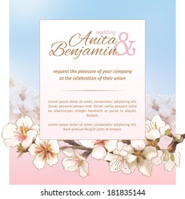 wedding invitation template vector/illustration. vector.