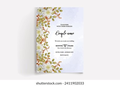 wedding invitation templates with white flowers