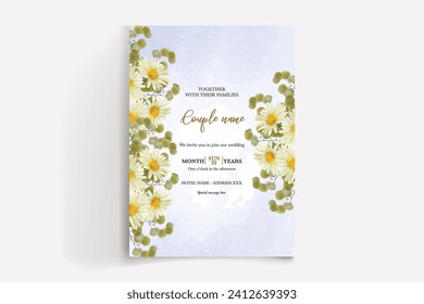 wedding invitation templates with white flowers