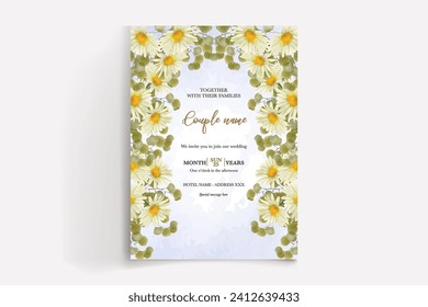 wedding invitation templates with white flowers