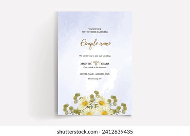 wedding invitation templates with white flowers