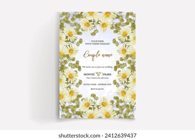 wedding invitation templates with white flowers