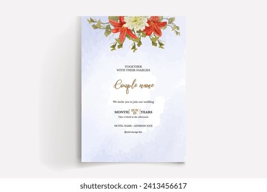 wedding invitation templates with white flowers