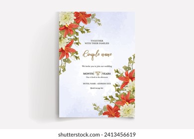 wedding invitation templates with white flowers