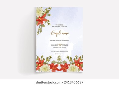 wedding invitation templates with white flowers