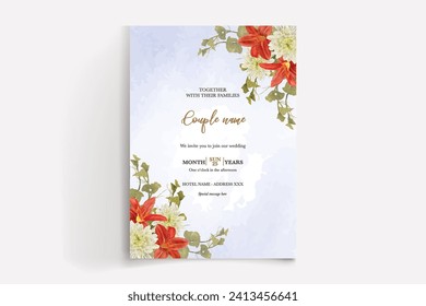 wedding invitation templates with white flowers