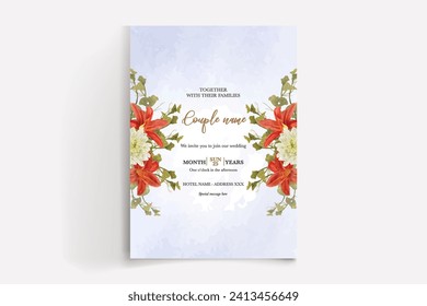 wedding invitation templates with white flowers