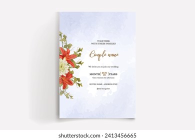 wedding invitation templates with white flowers