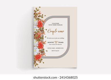 wedding invitation templates with white flowers