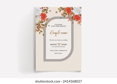 wedding invitation templates with white flowers